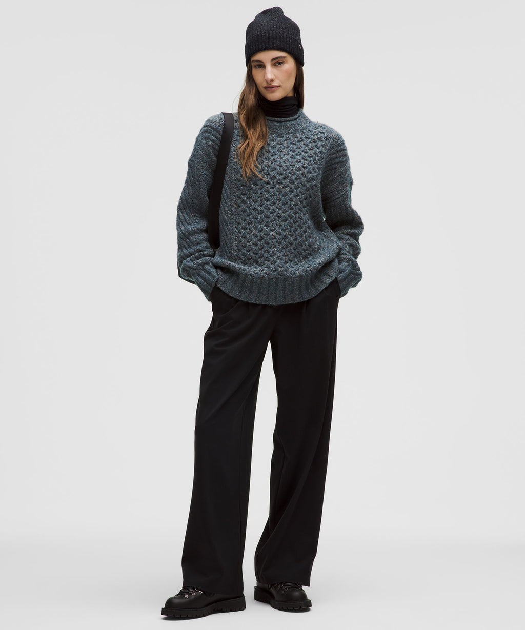 Wool-Blend Cable-Knit Sweater