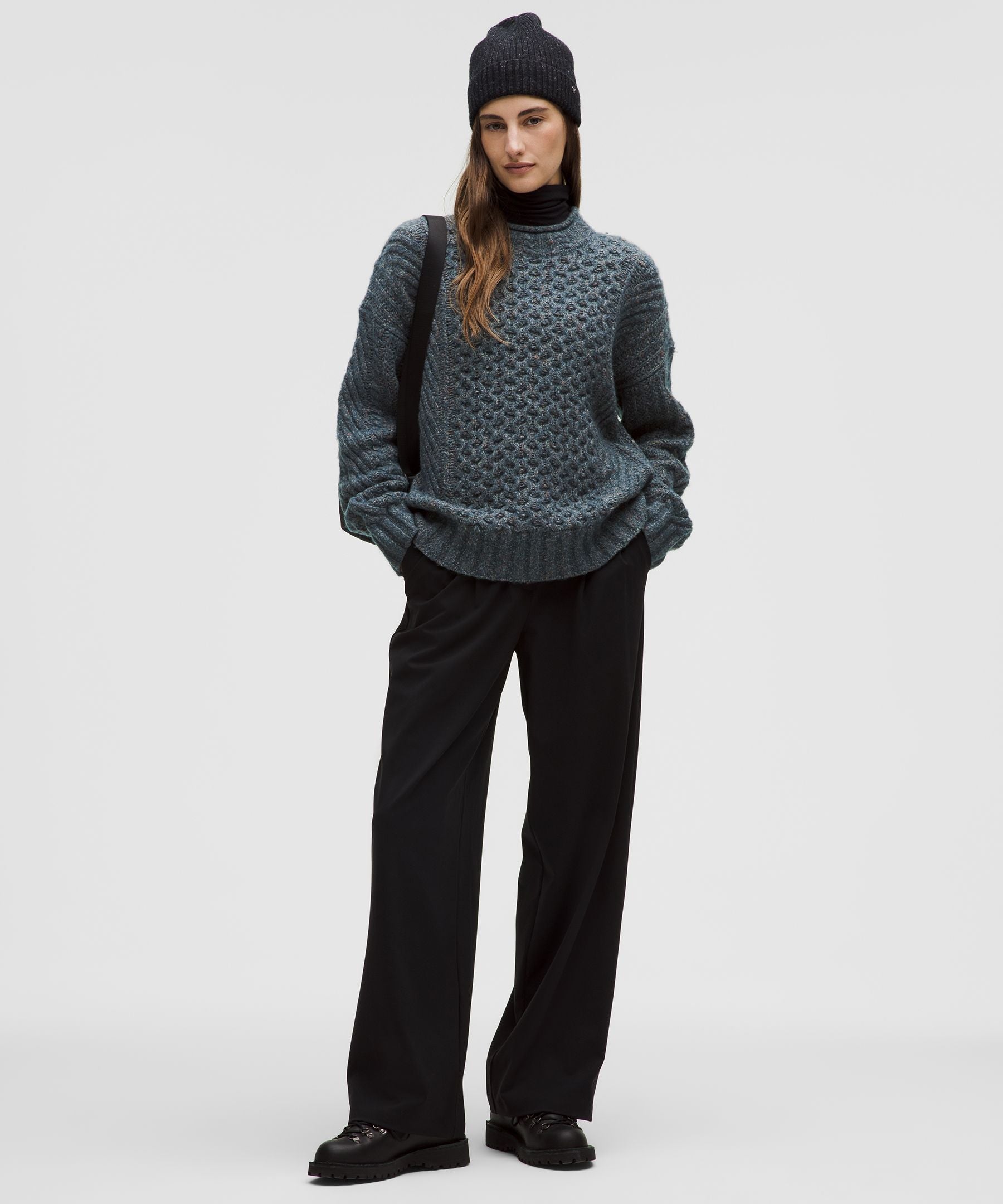 Wool-Blend Cable-Knit Sweater