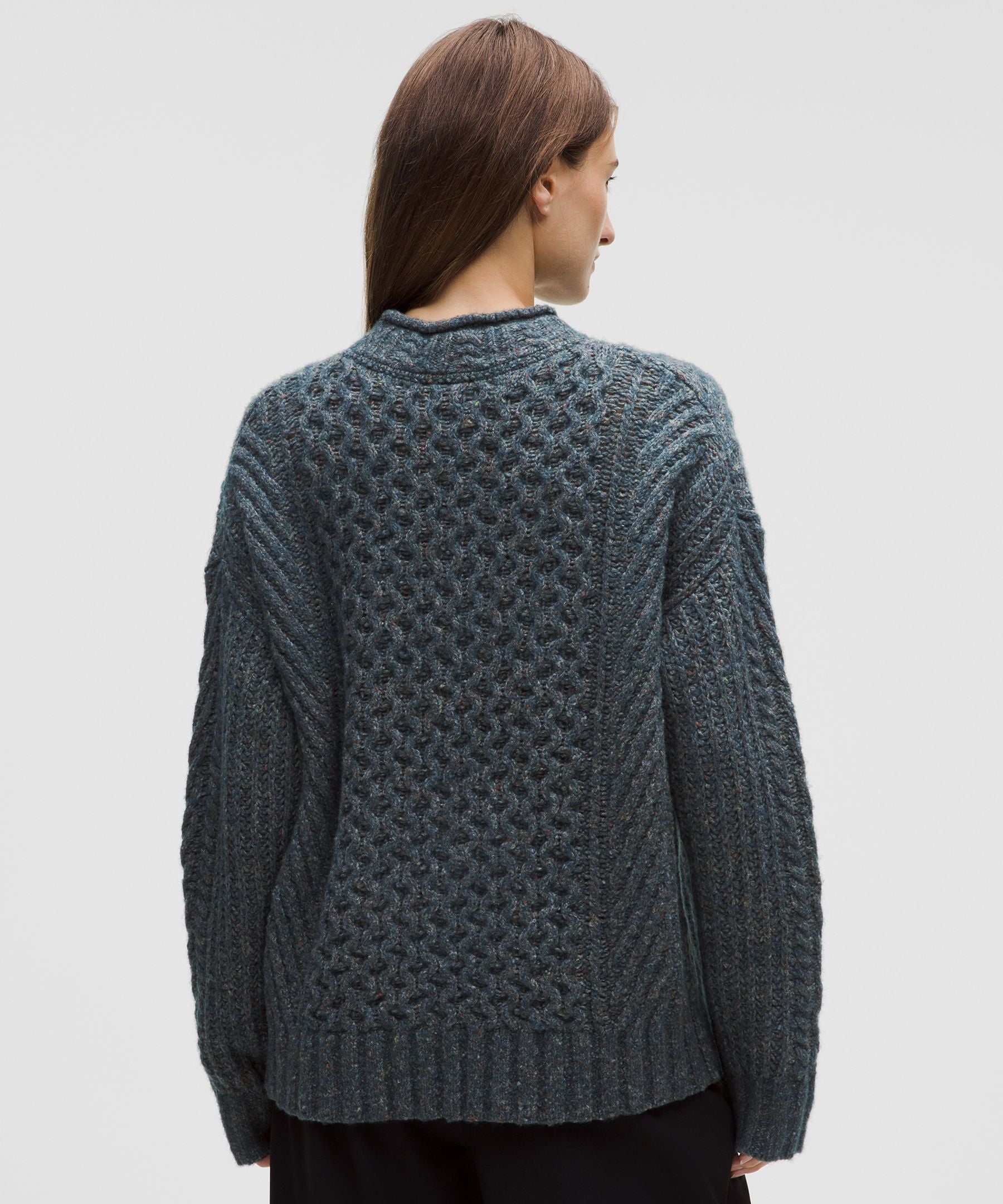 Wool-Blend Cable-Knit Sweater