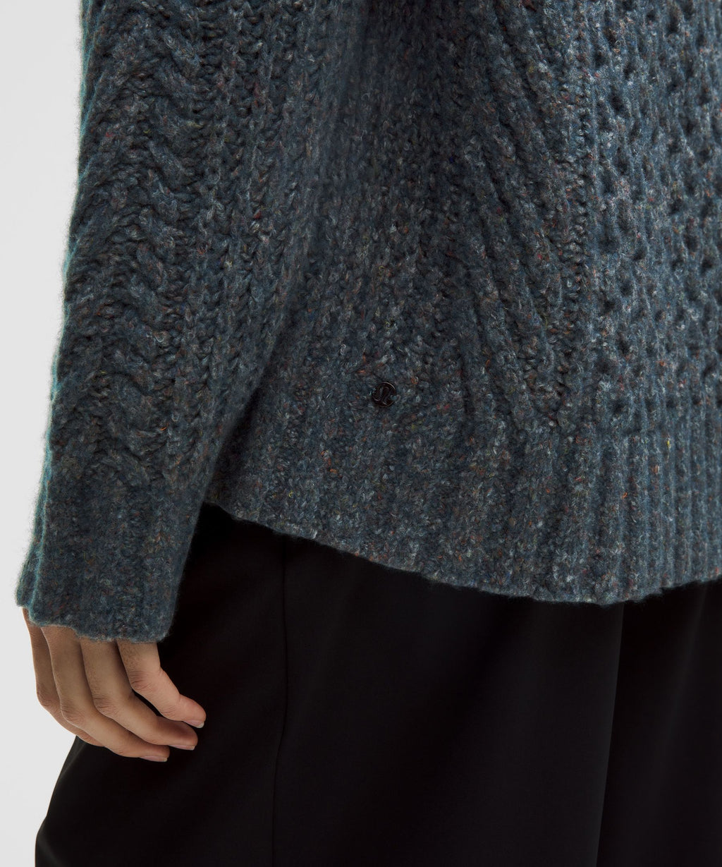 Wool-Blend Cable-Knit Sweater