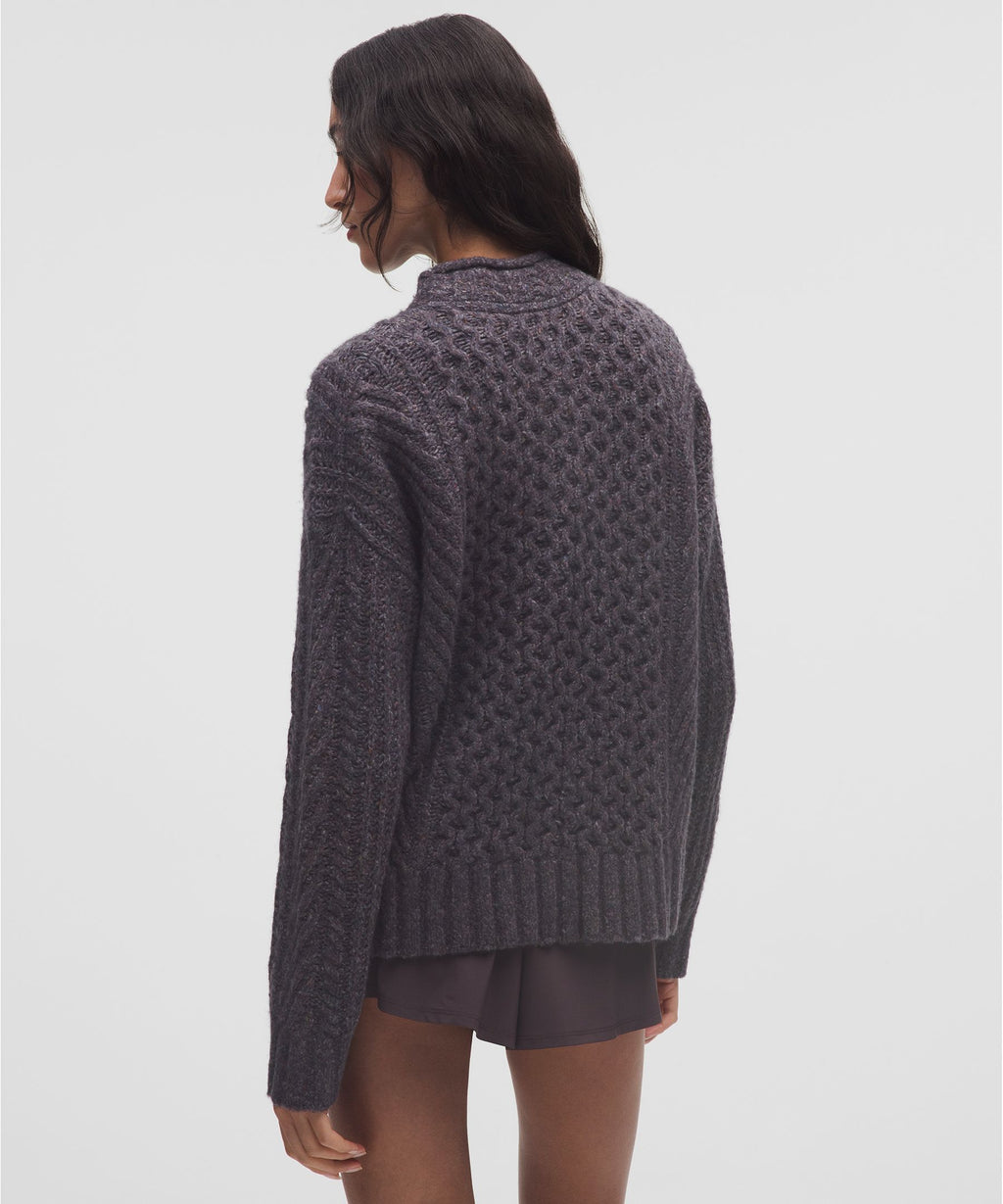 Wool-Blend Cable-Knit Sweater