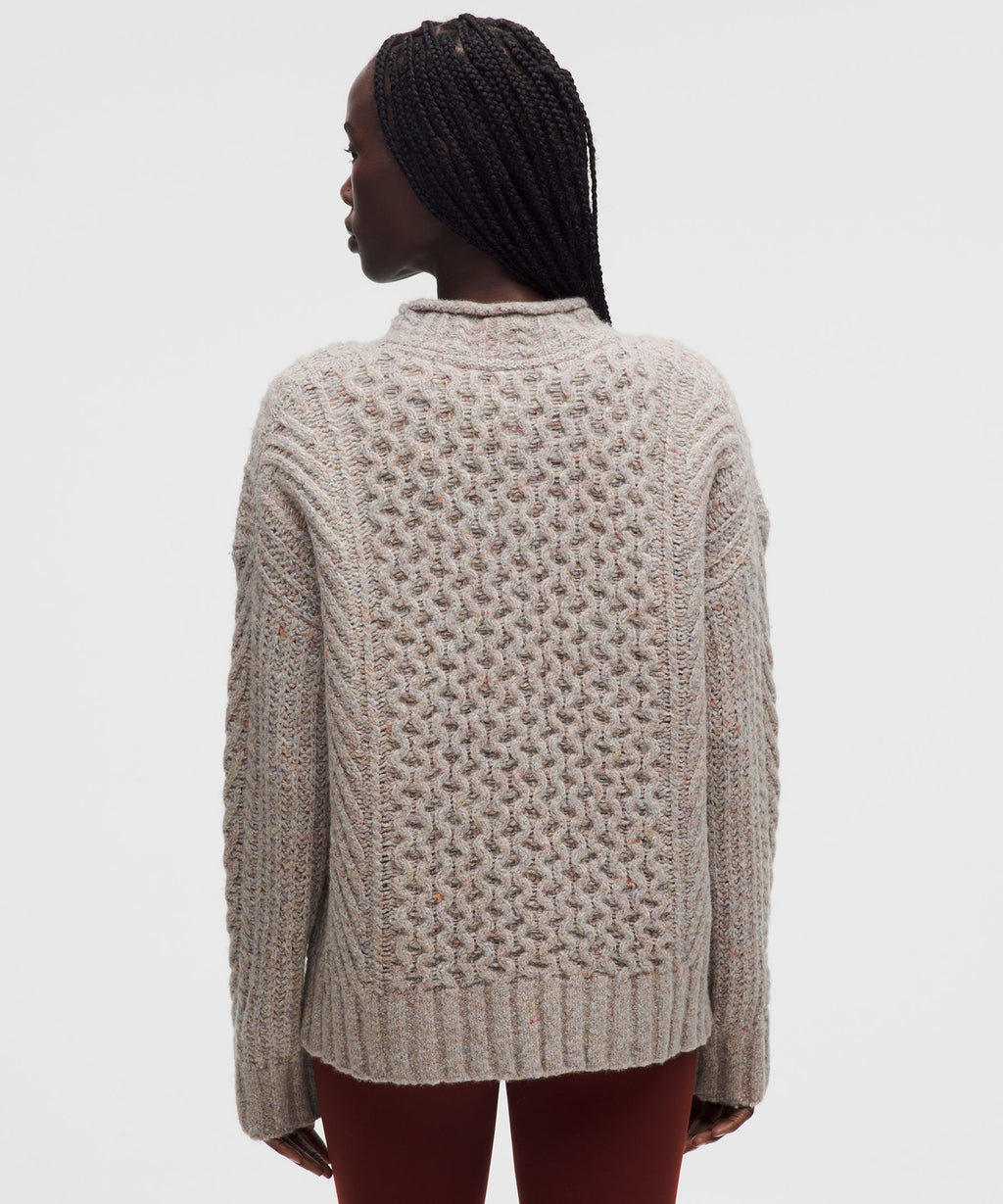 Wool-Blend Cable-Knit Sweater