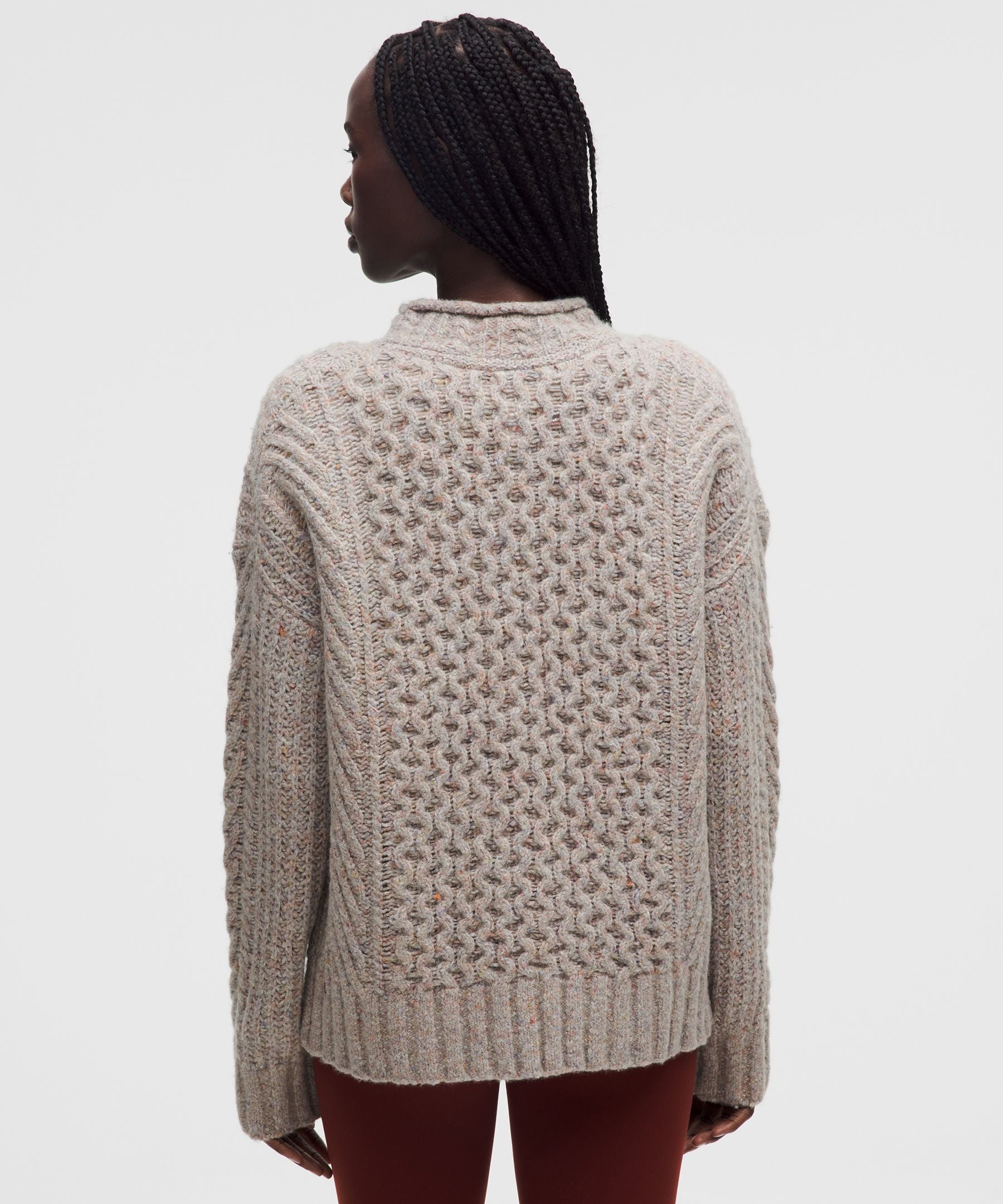 Wool-Blend Cable-Knit Sweater