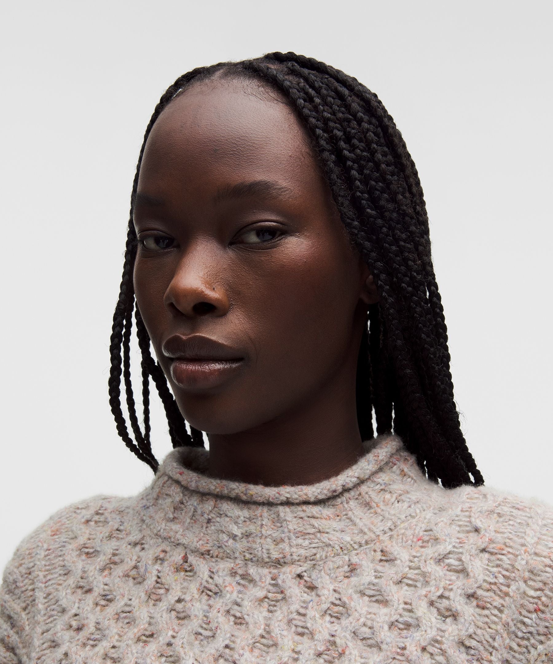 Wool-Blend Cable-Knit Sweater