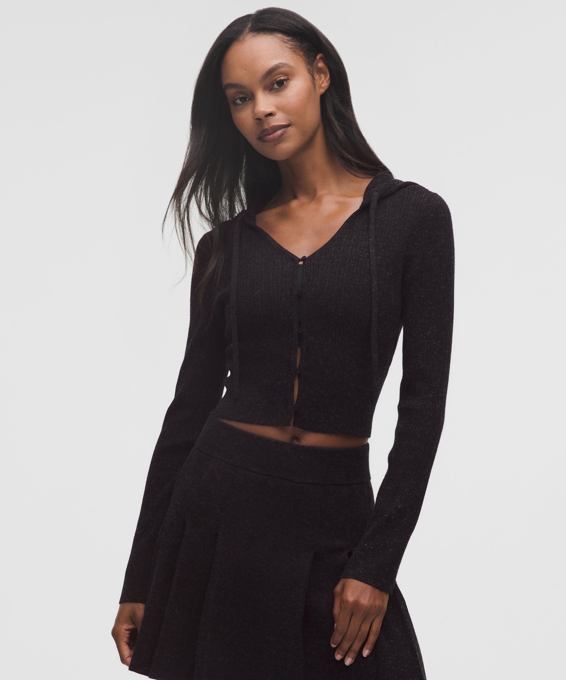 Micro Cable Merino Wool Hooded Cardigan