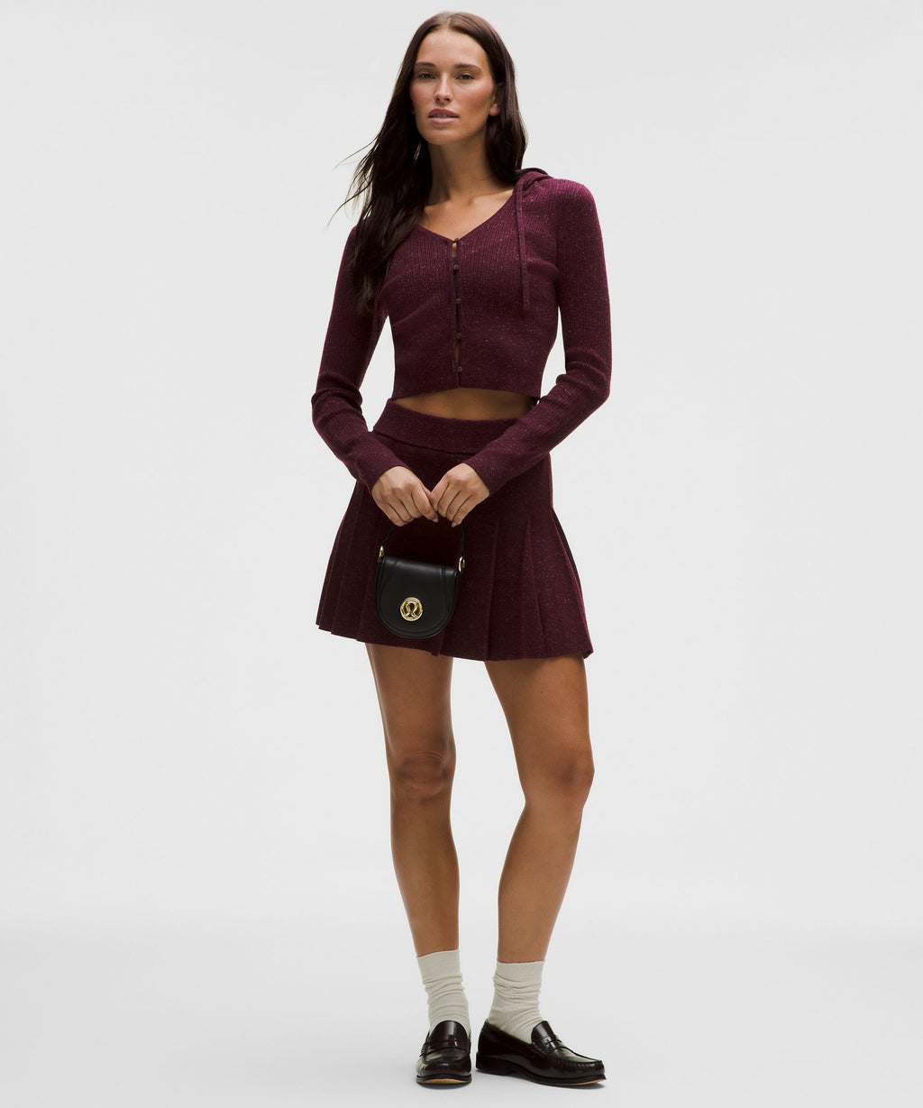 Micro Cable Merino Wool Hooded Cardigan