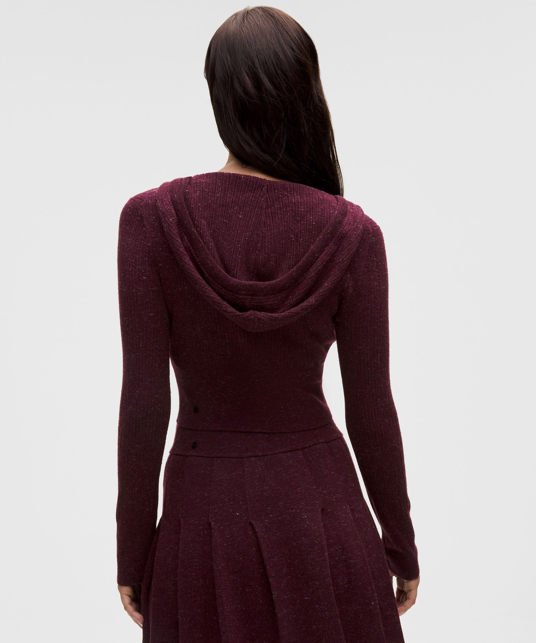 Micro Cable Merino Wool Hooded Cardigan