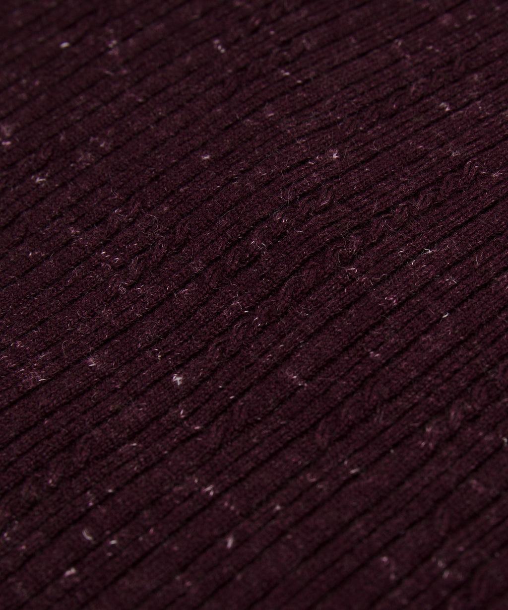 Micro Cable Merino Wool Hooded Cardigan