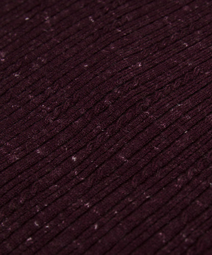 Micro Cable Merino Wool Hooded Cardigan