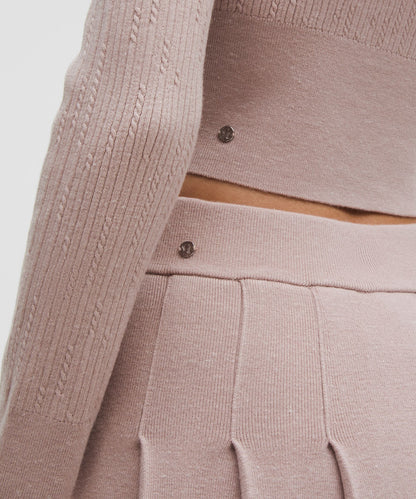 Micro Cable Merino Wool Hooded Cardigan