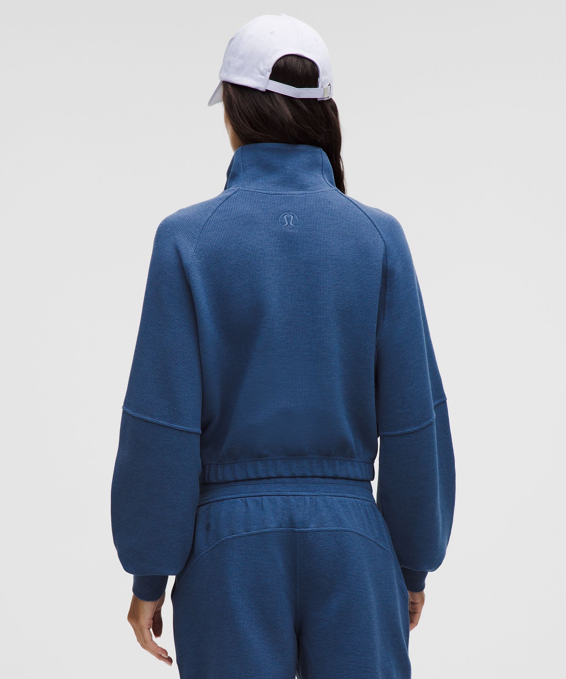 Scuba Cropped Funnel-Neck Half Zip *Waffle