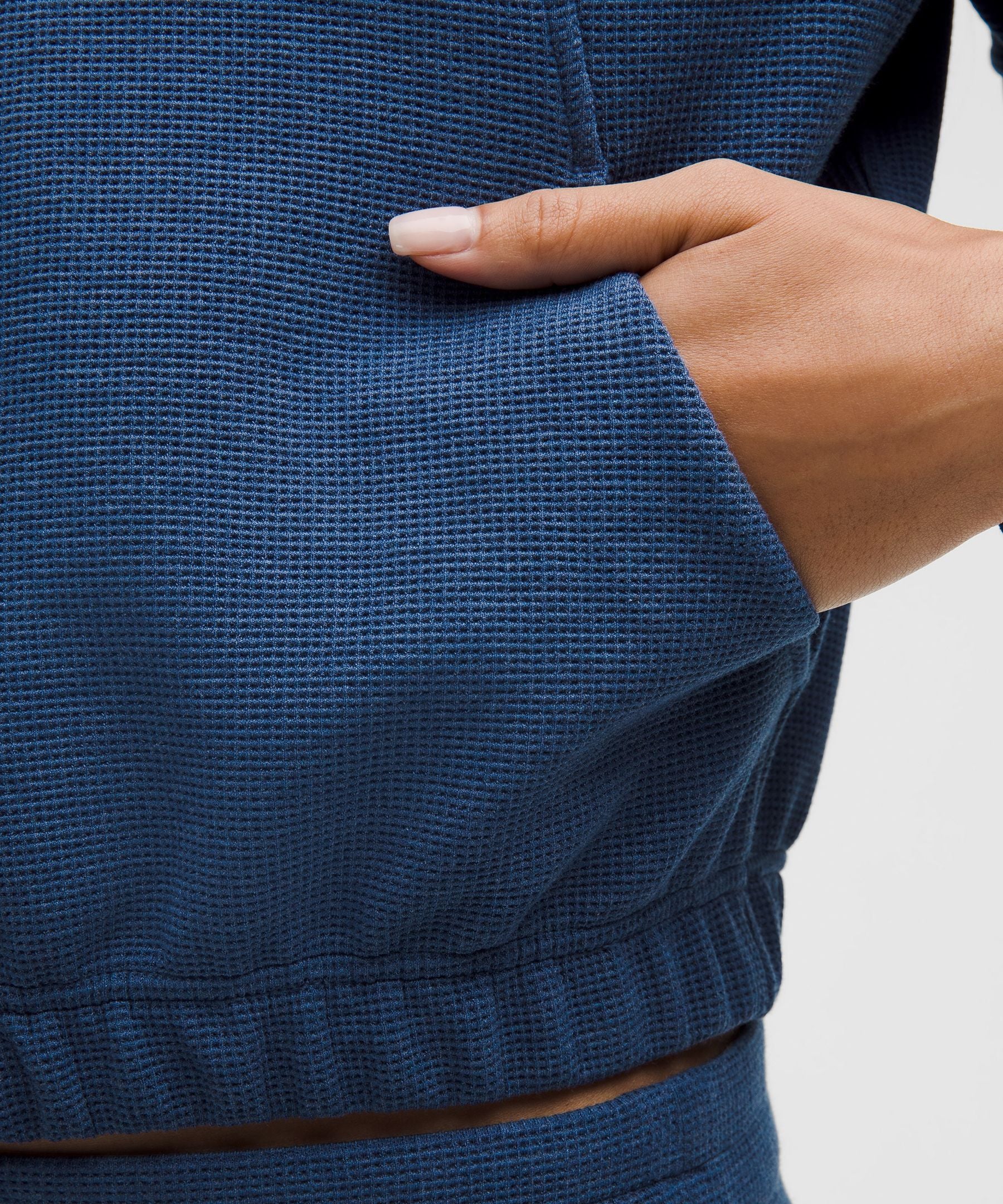 Scuba Cropped Funnel-Neck Half Zip *Waffle