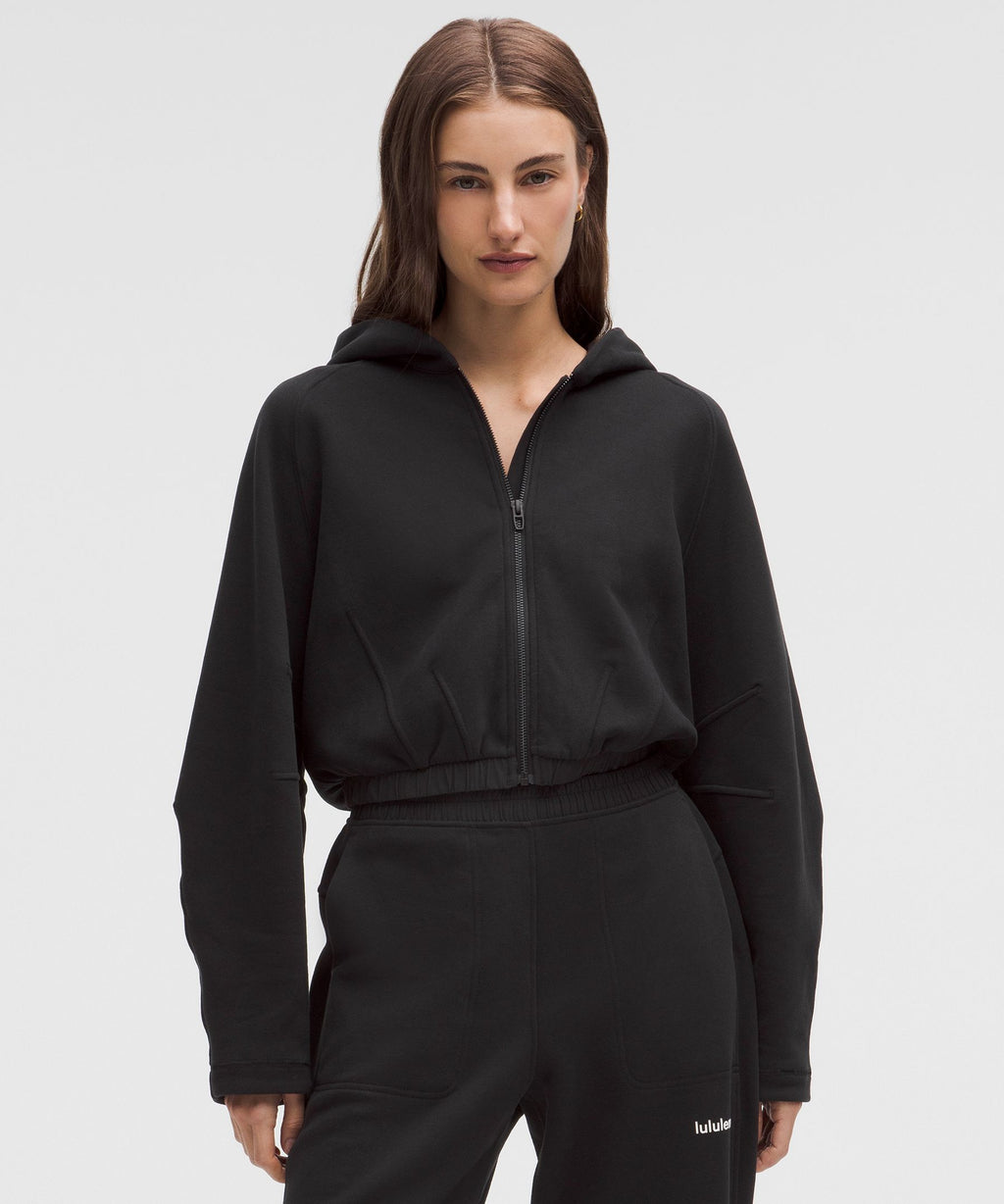 Loungeful Relaxed-Fit Full-Zip Cropped Hoodie