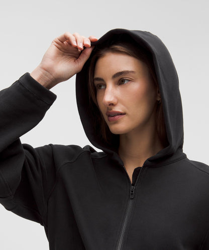 Loungeful Relaxed-Fit Full-Zip Cropped Hoodie