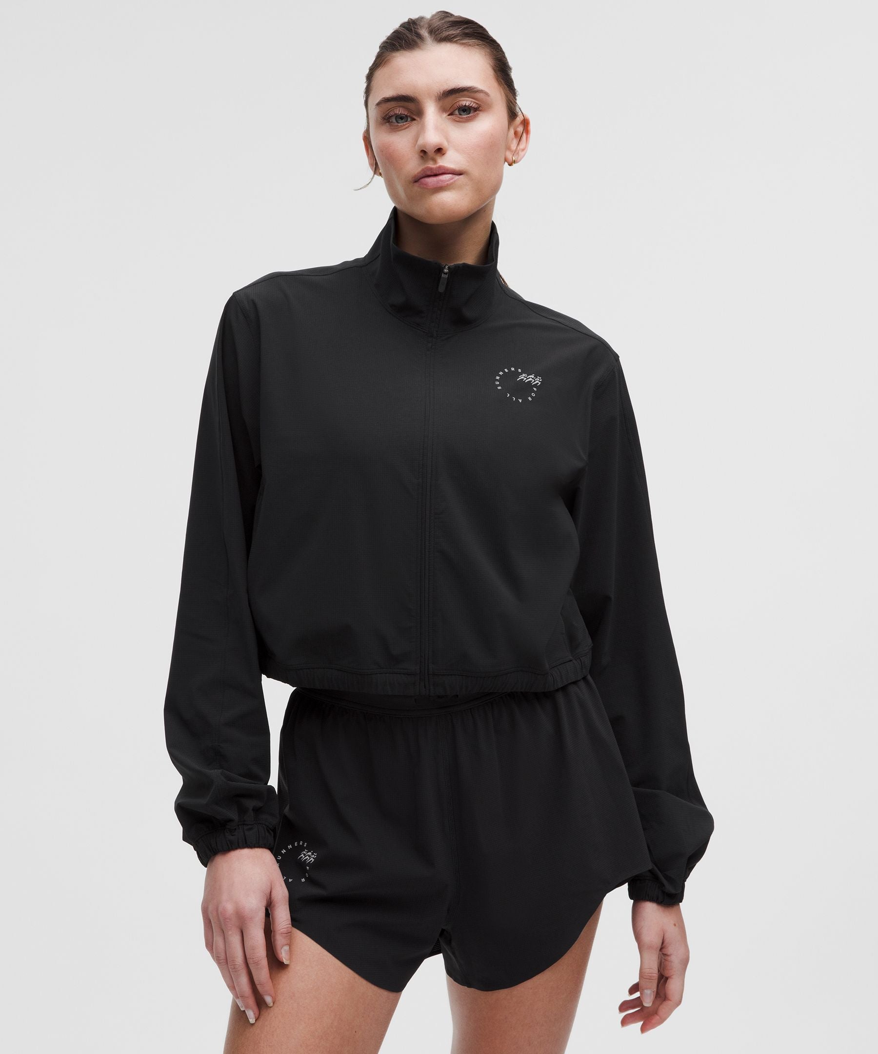 Mile Maker Run Crew Graphic Cinch-Hem Jacket