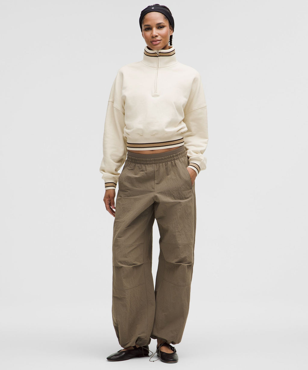 Perfectly Oversized Ringer Funnel-Neck Half Zip