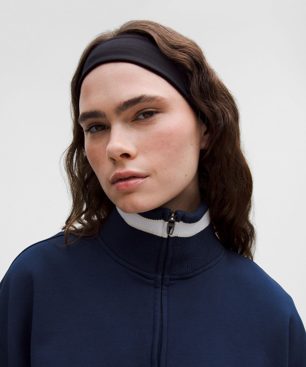 Perfectly Oversized Ringer Funnel-Neck Half Zip