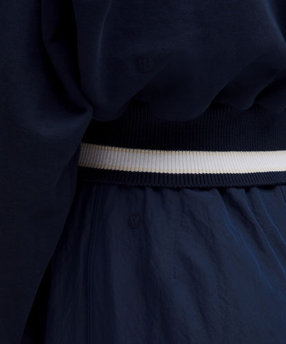 Perfectly Oversized Ringer Funnel-Neck Half Zip