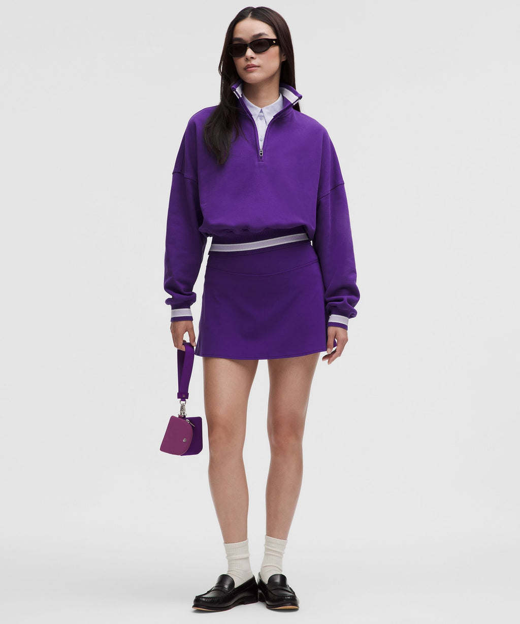 Perfectly Oversized Ringer Funnel-Neck Half Zip