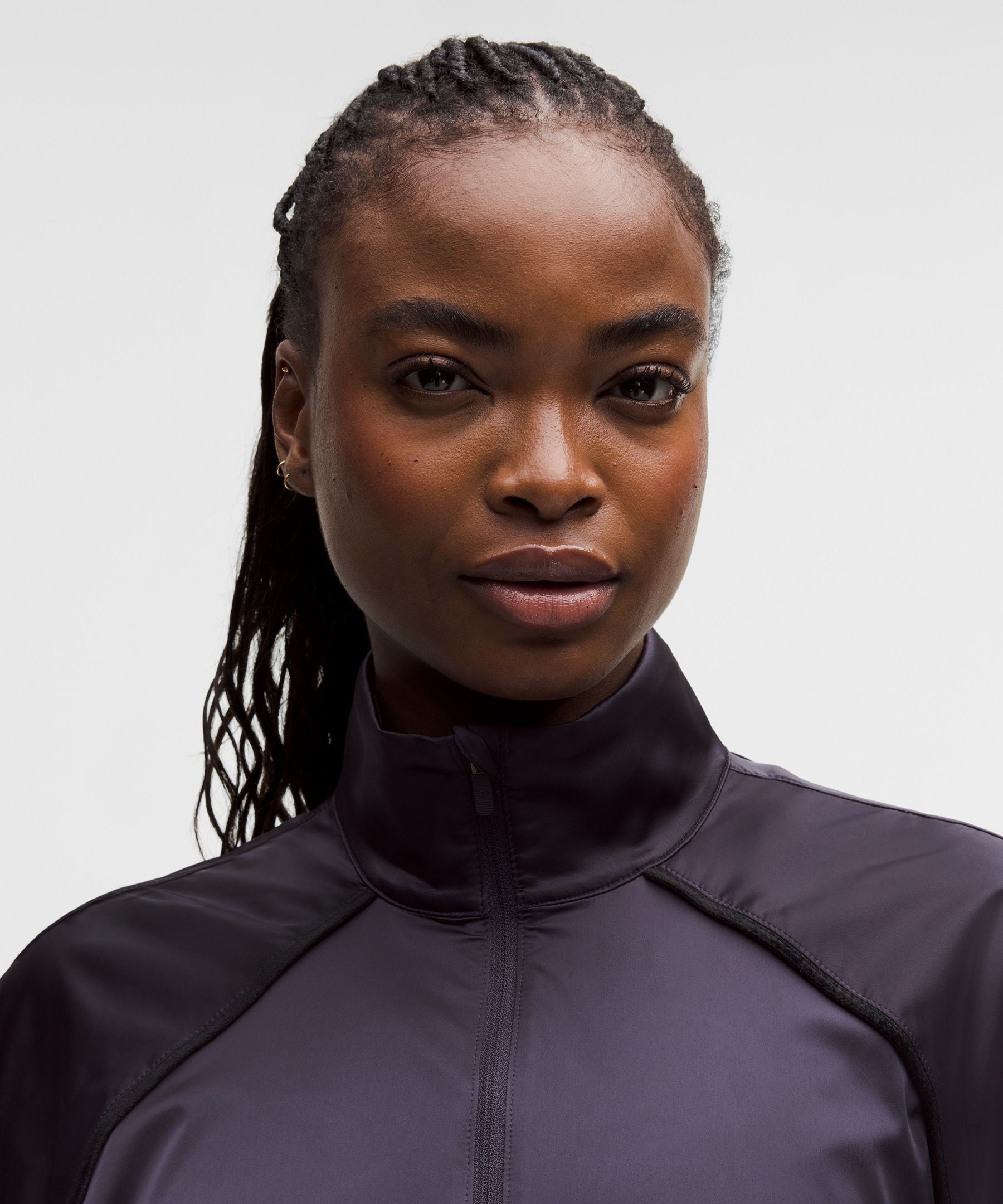 Stretch-Satin Flocked Training Jacket
