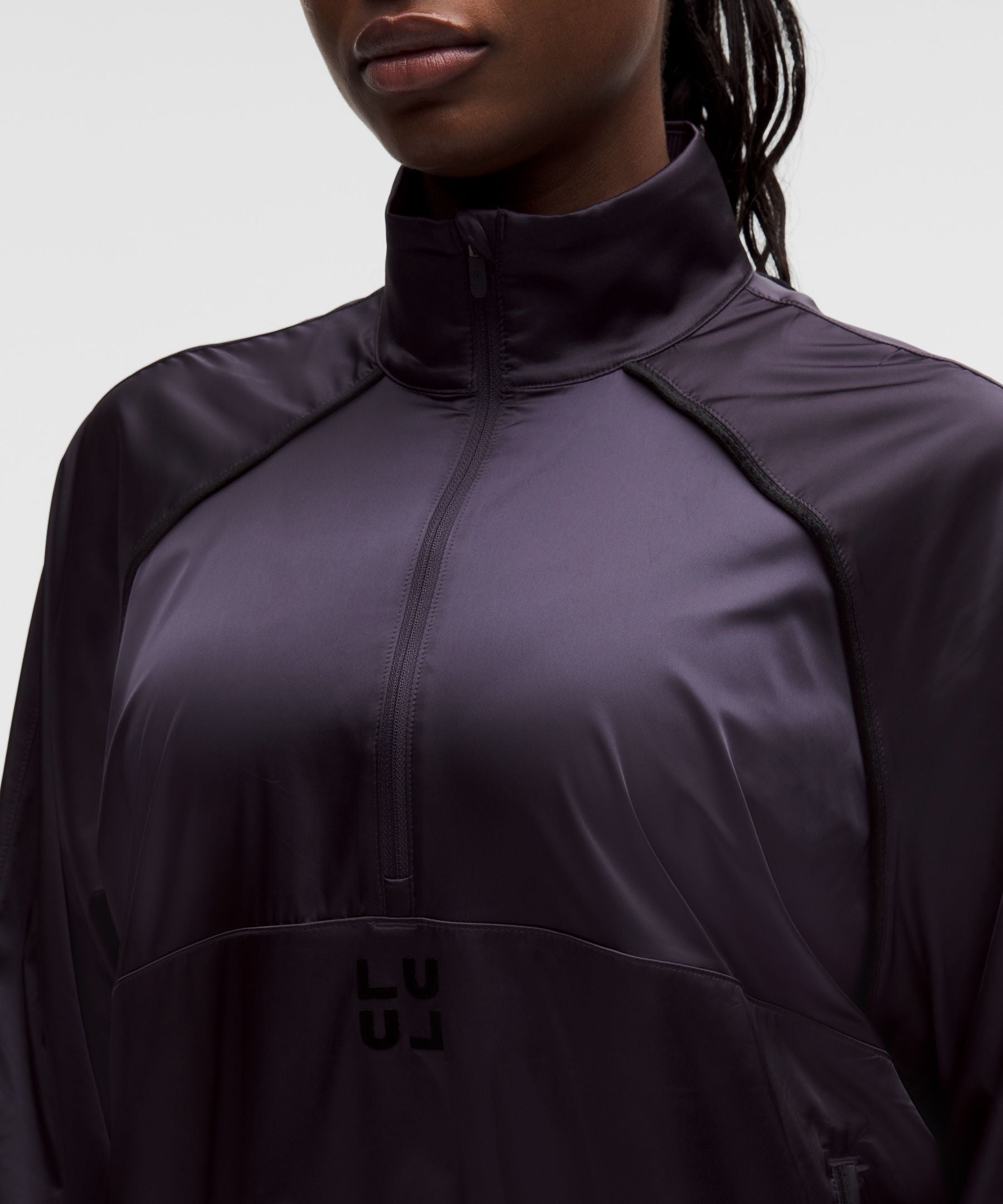 Stretch-Satin Flocked Training Jacket