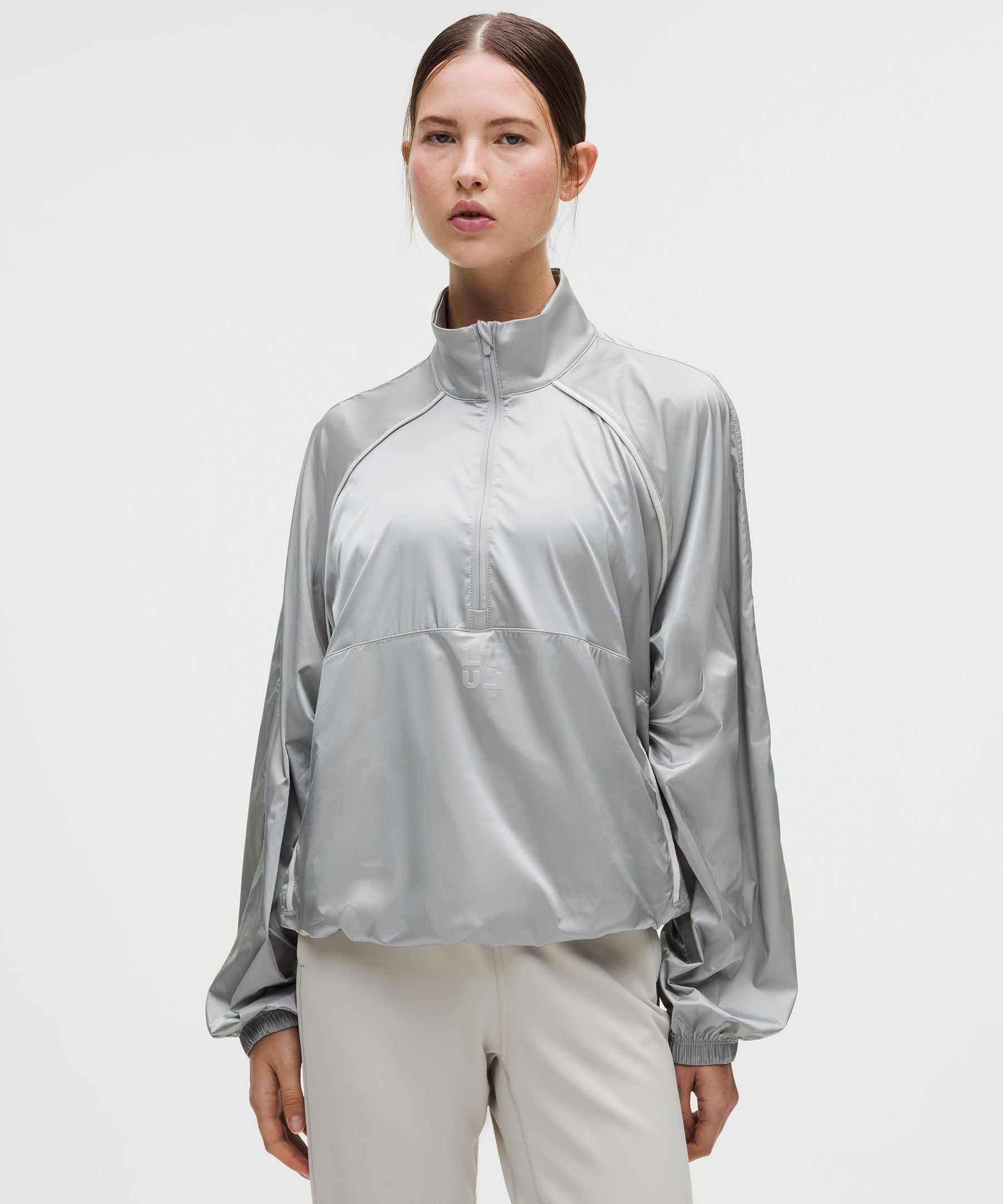 Stretch-Satin Flocked Training Jacket