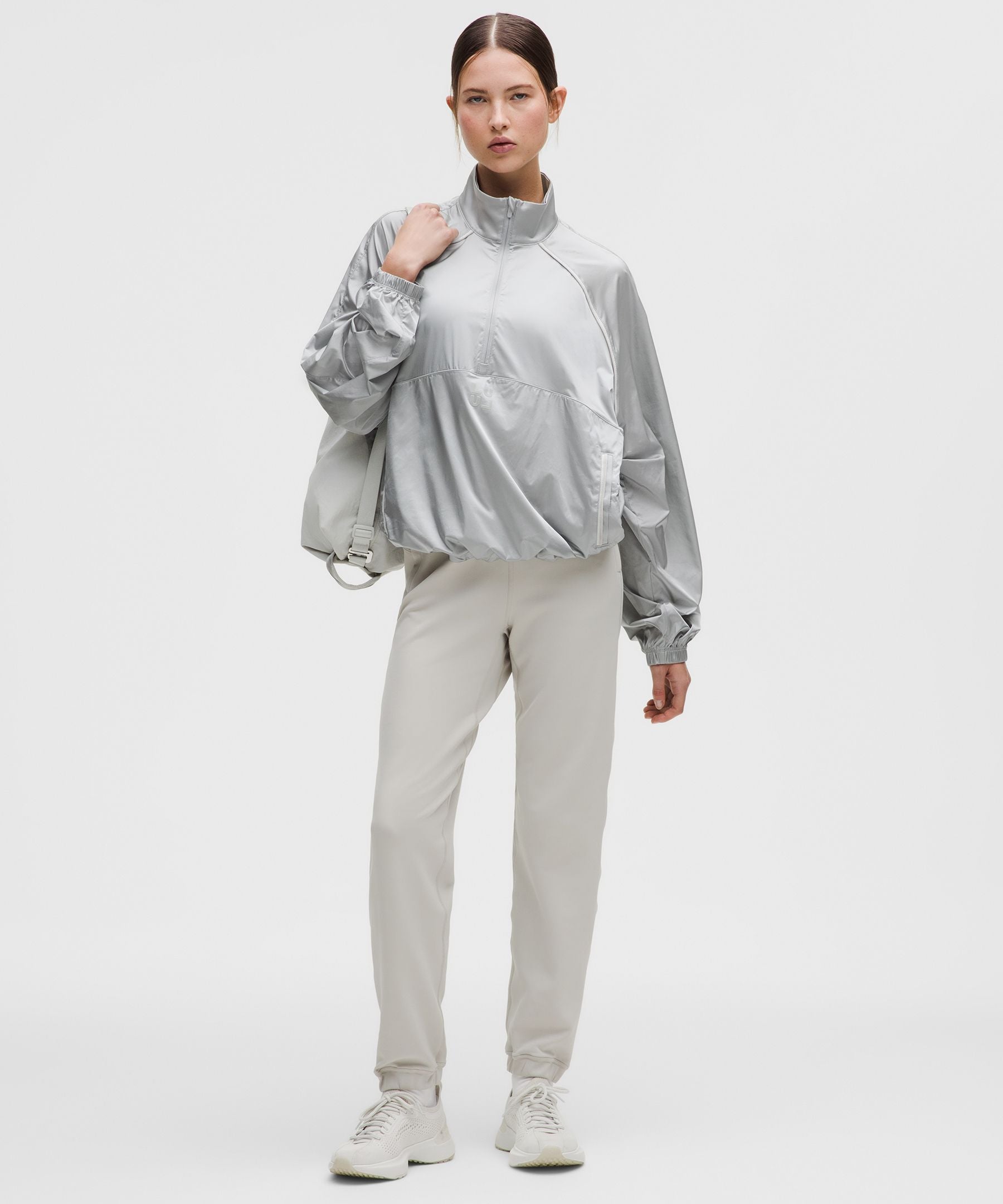 Stretch-Satin Flocked Training Jacket