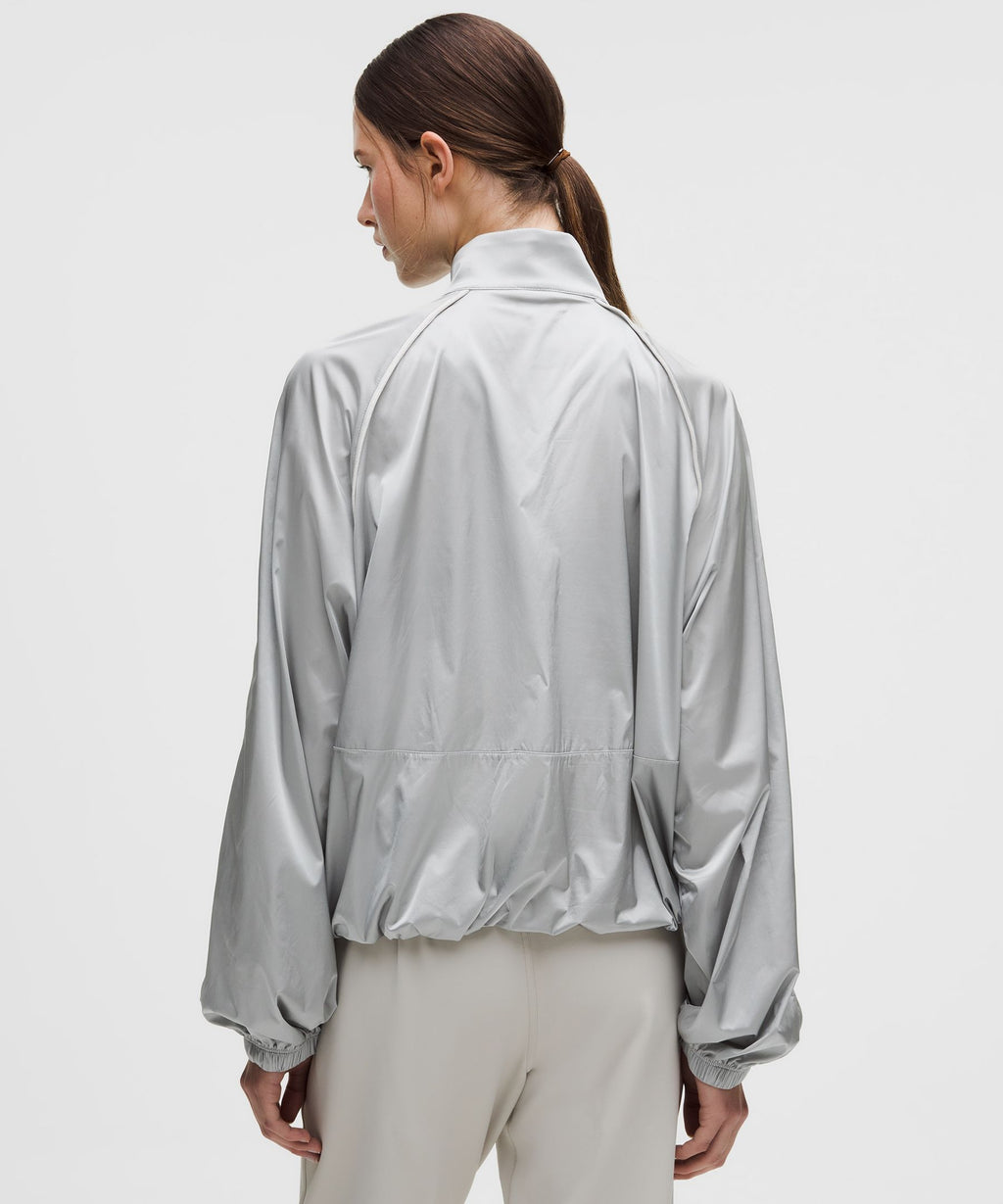 Stretch-Satin Flocked Training Jacket