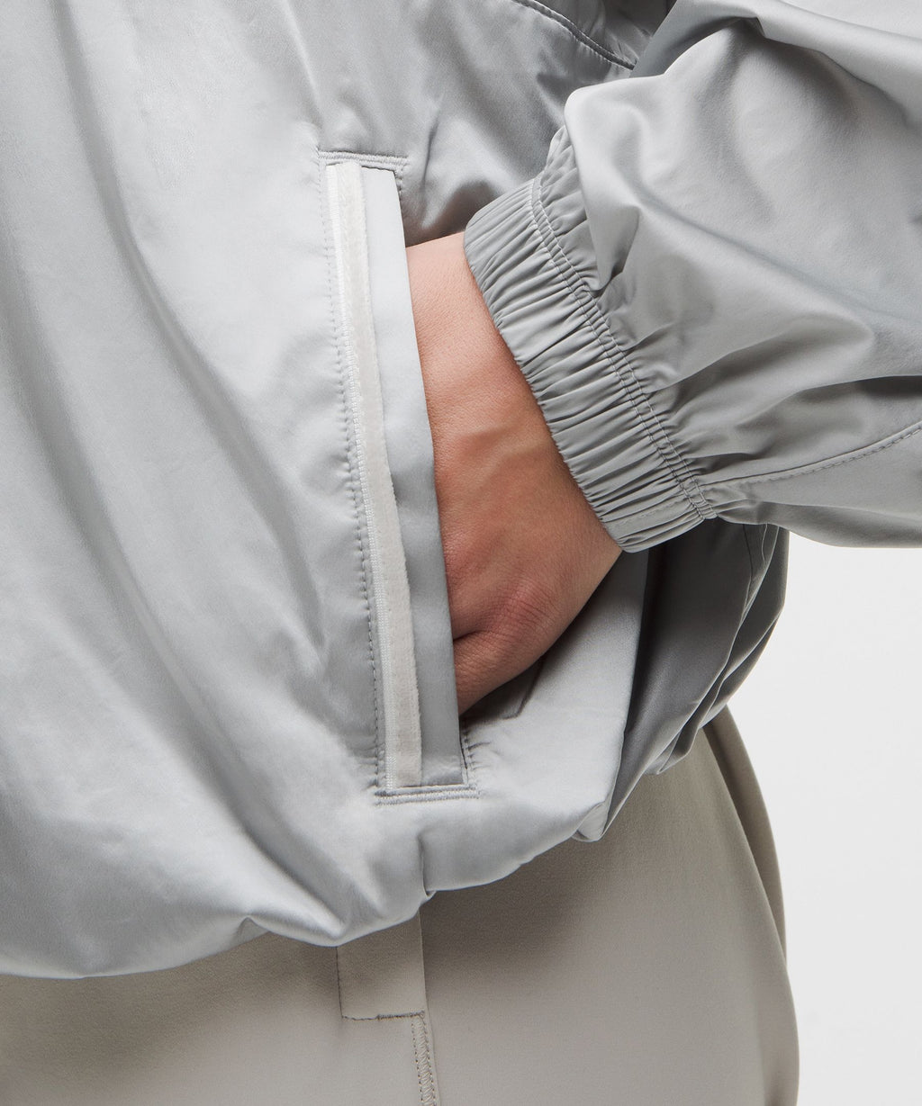 Stretch-Satin Flocked Training Jacket