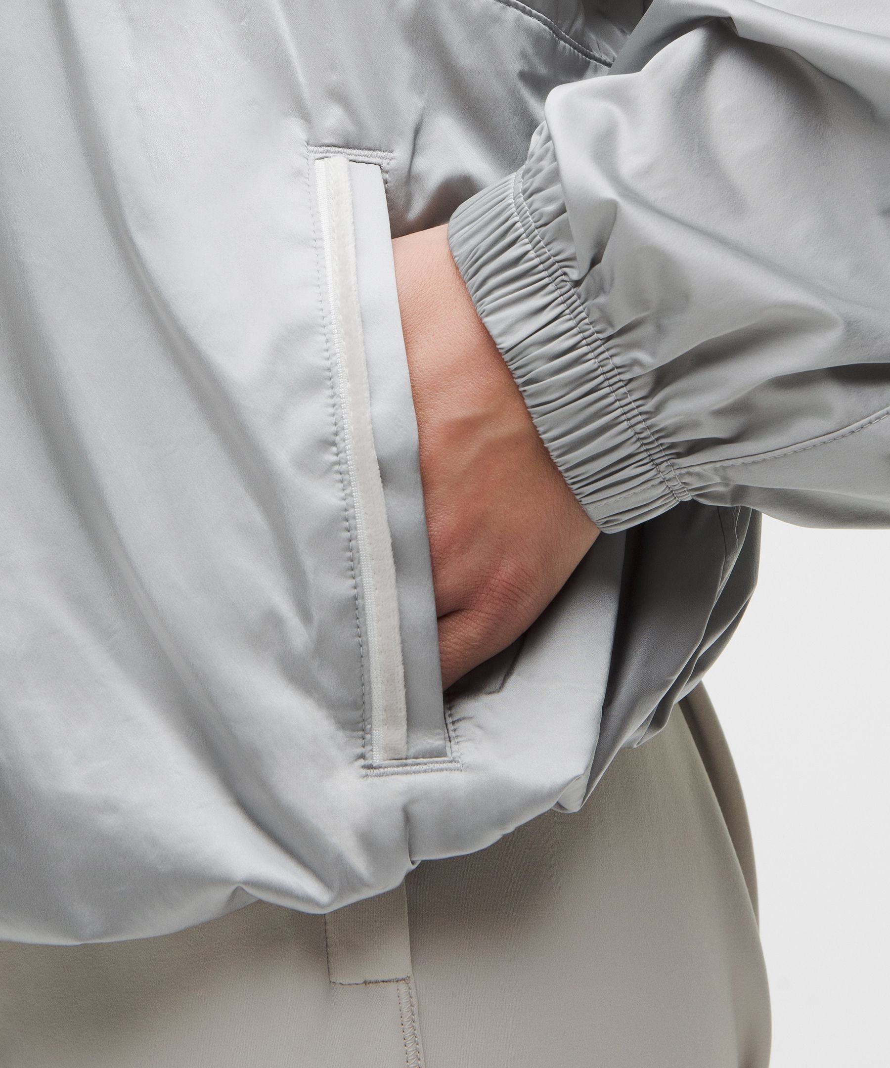 Stretch-Satin Flocked Training Jacket