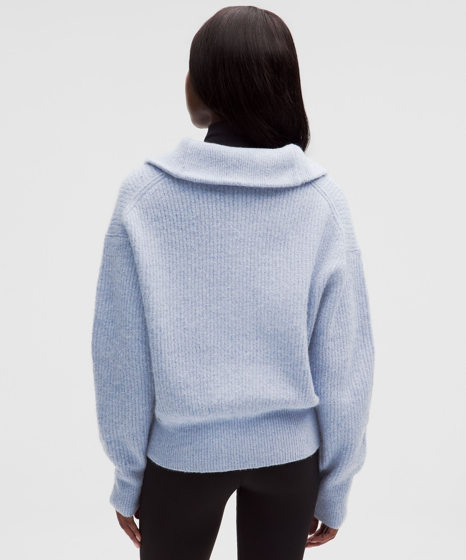 Alpaca-Blend Collared Half-Zip Sweater
