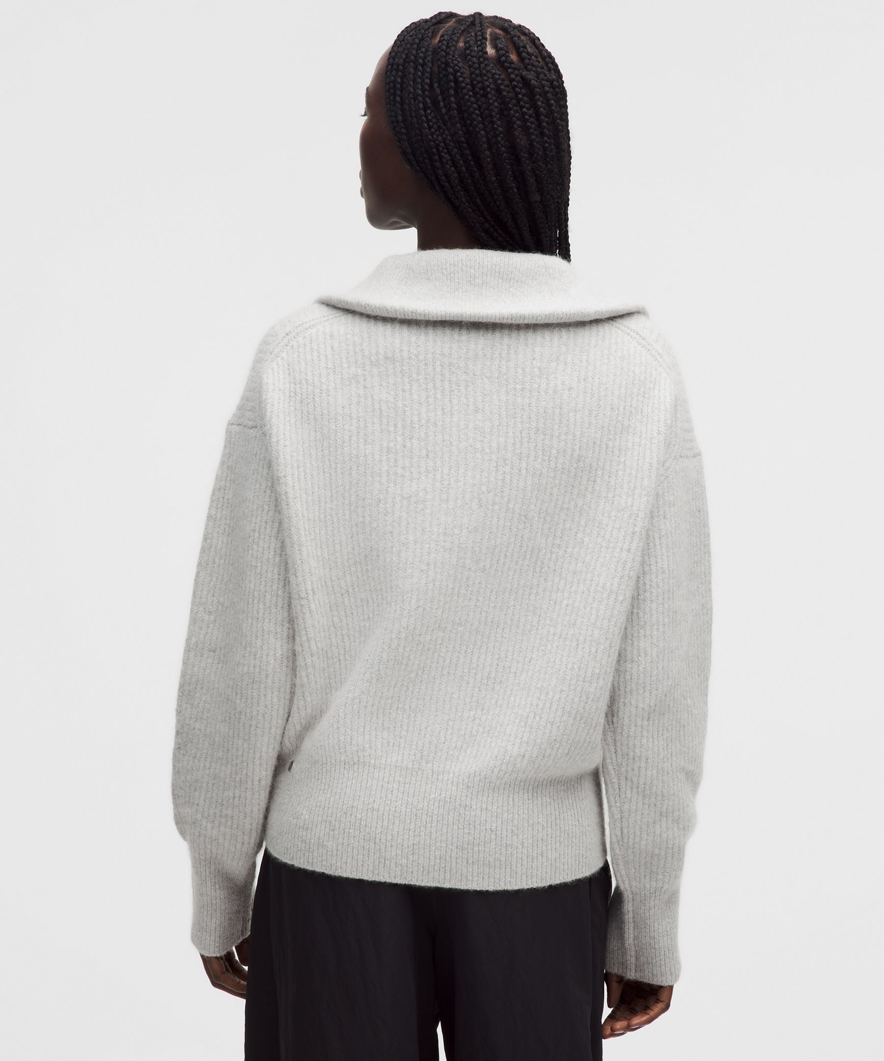 Alpaca-Blend Collared Half-Zip Sweater