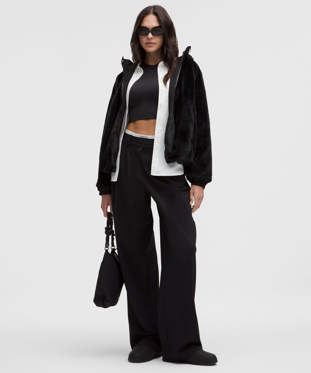 Faux Fur Full-Zip Hoodie