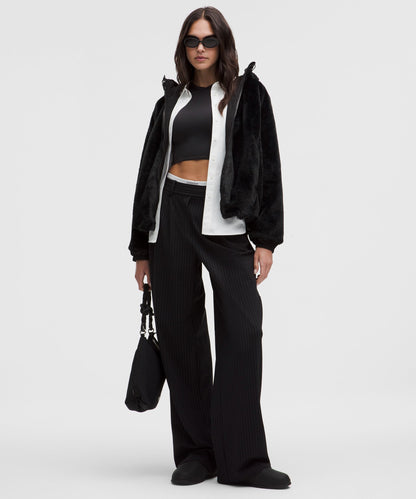 Faux Fur Full-Zip Hoodie