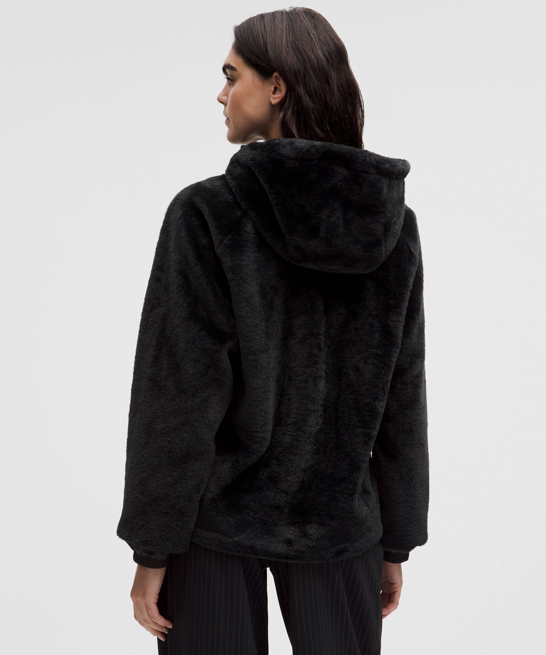 Faux Fur Full-Zip Hoodie