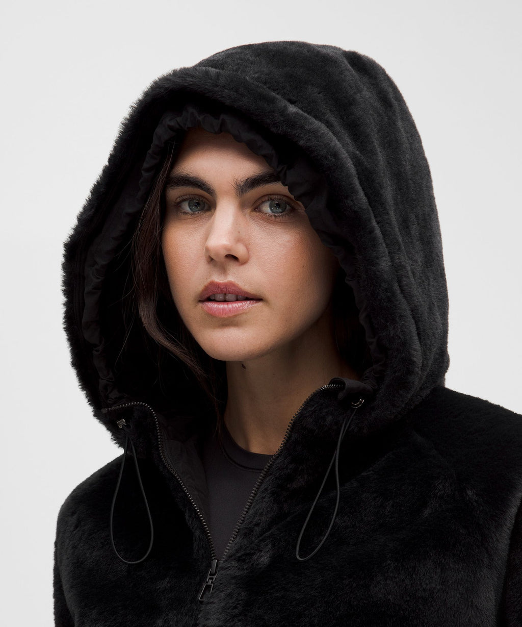Faux Fur Full-Zip Hoodie