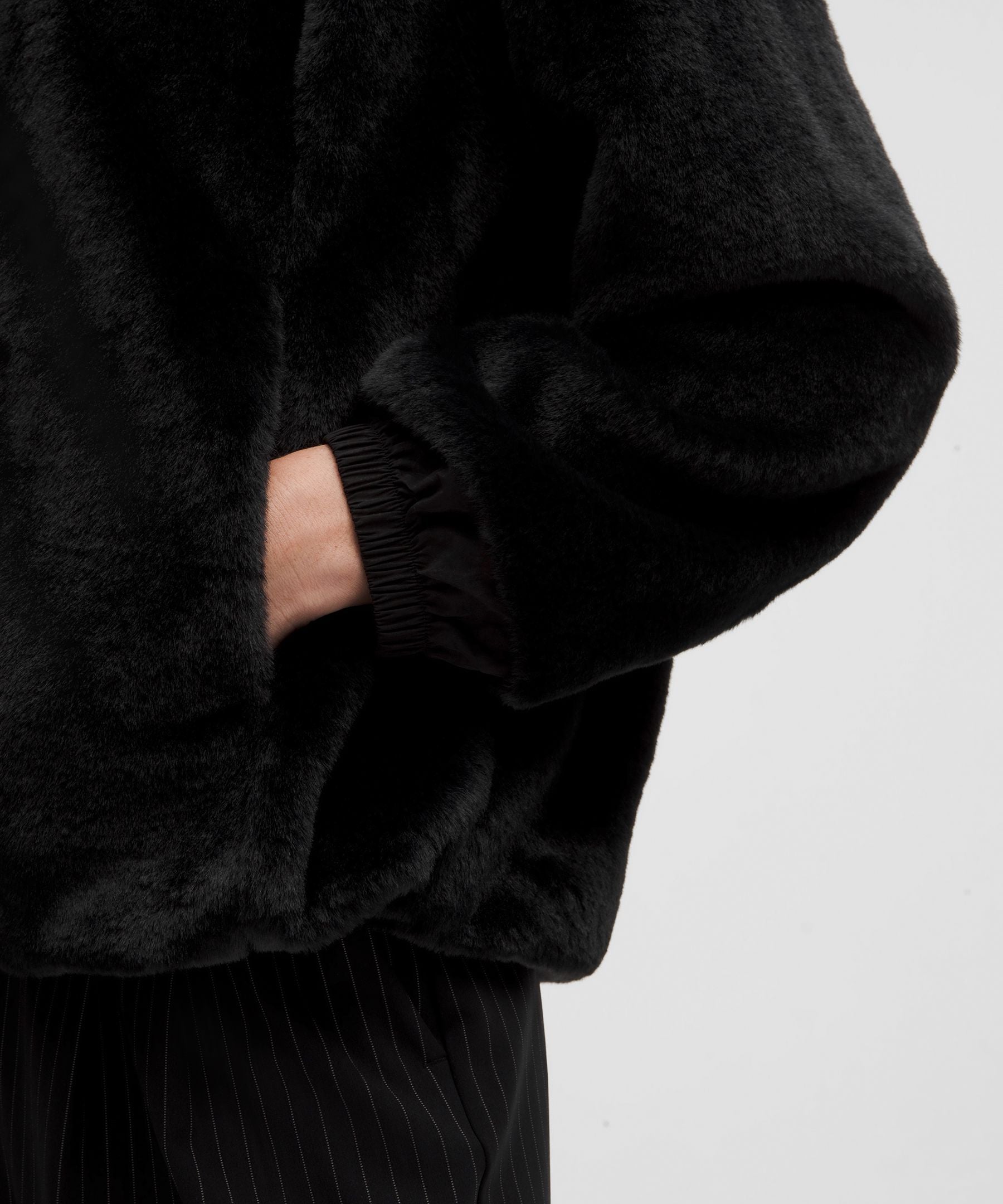 Faux Fur Full-Zip Hoodie