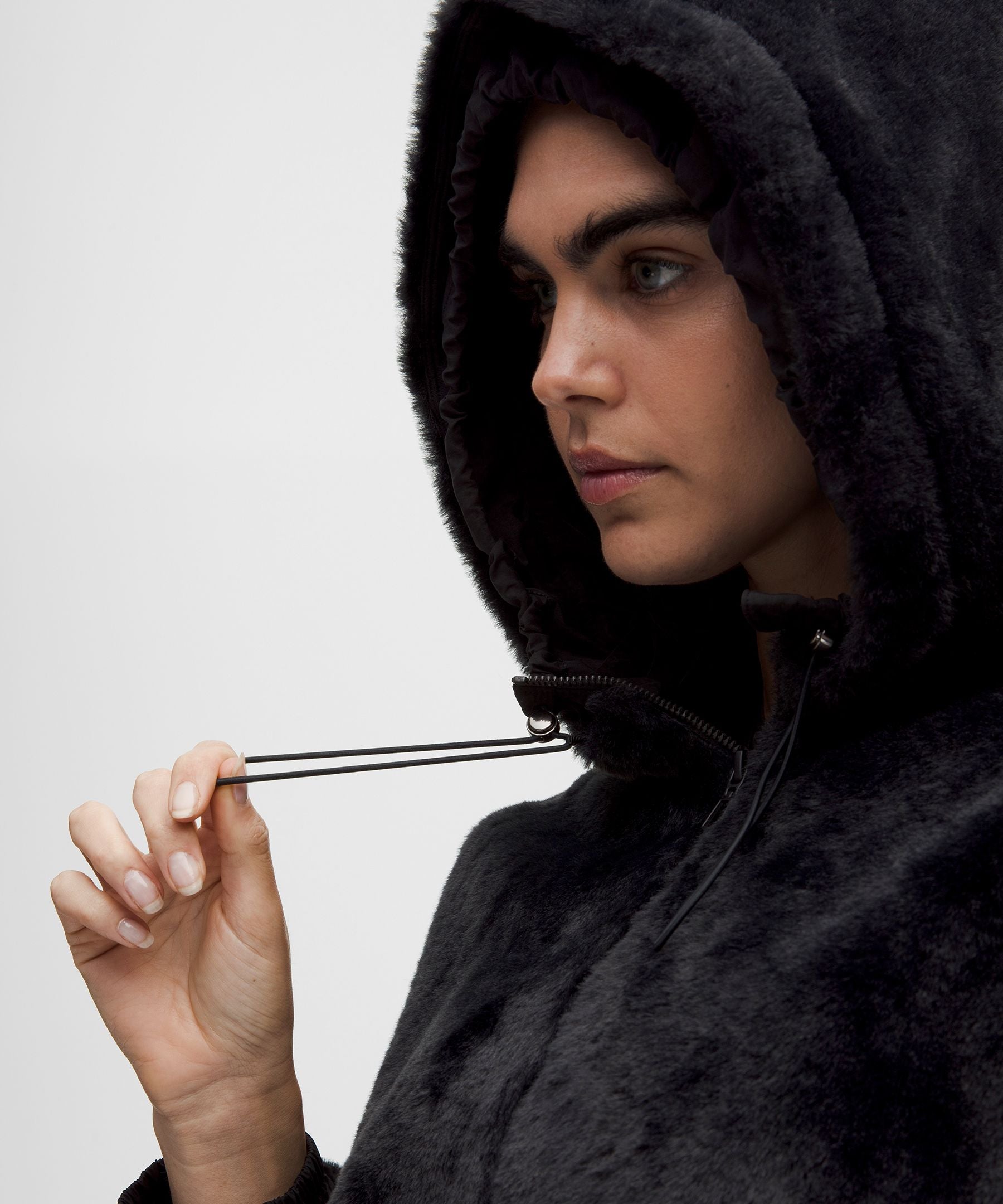 Faux Fur Full-Zip Hoodie