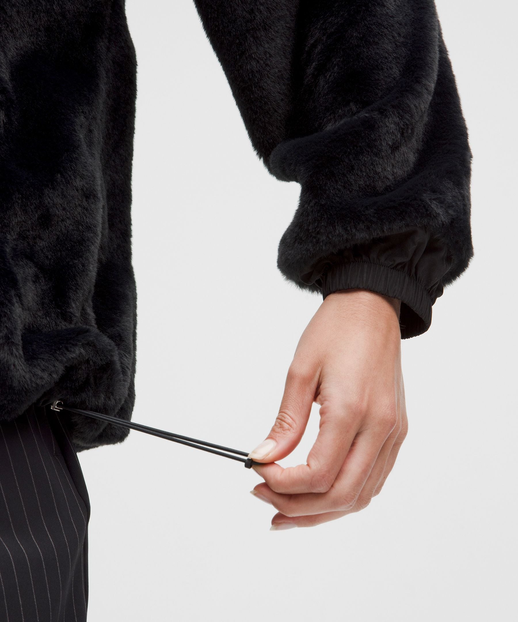 Faux Fur Full-Zip Hoodie