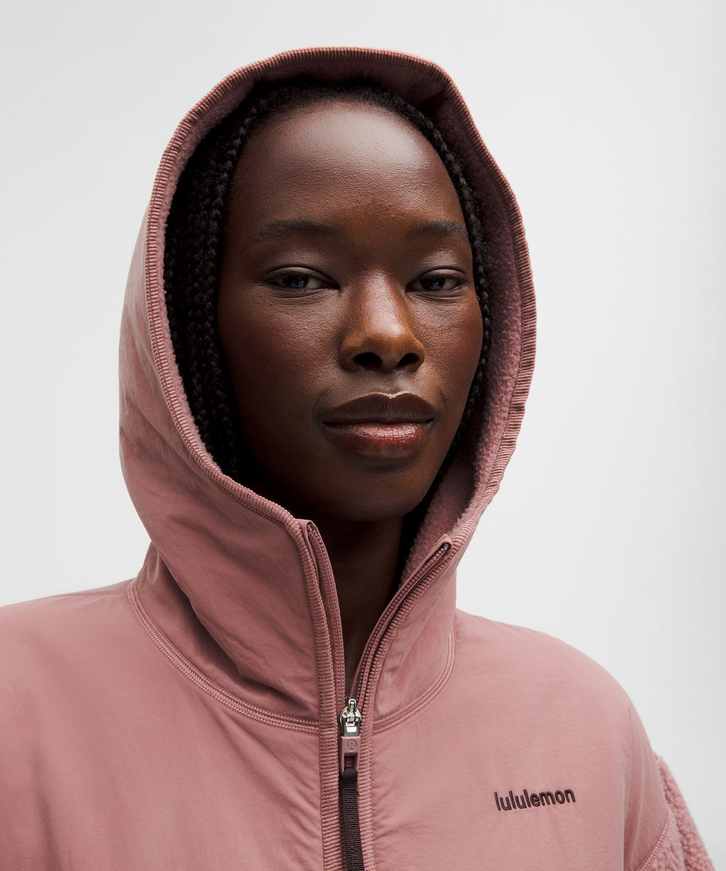 High-Pile Fleece Hooded Half Zip