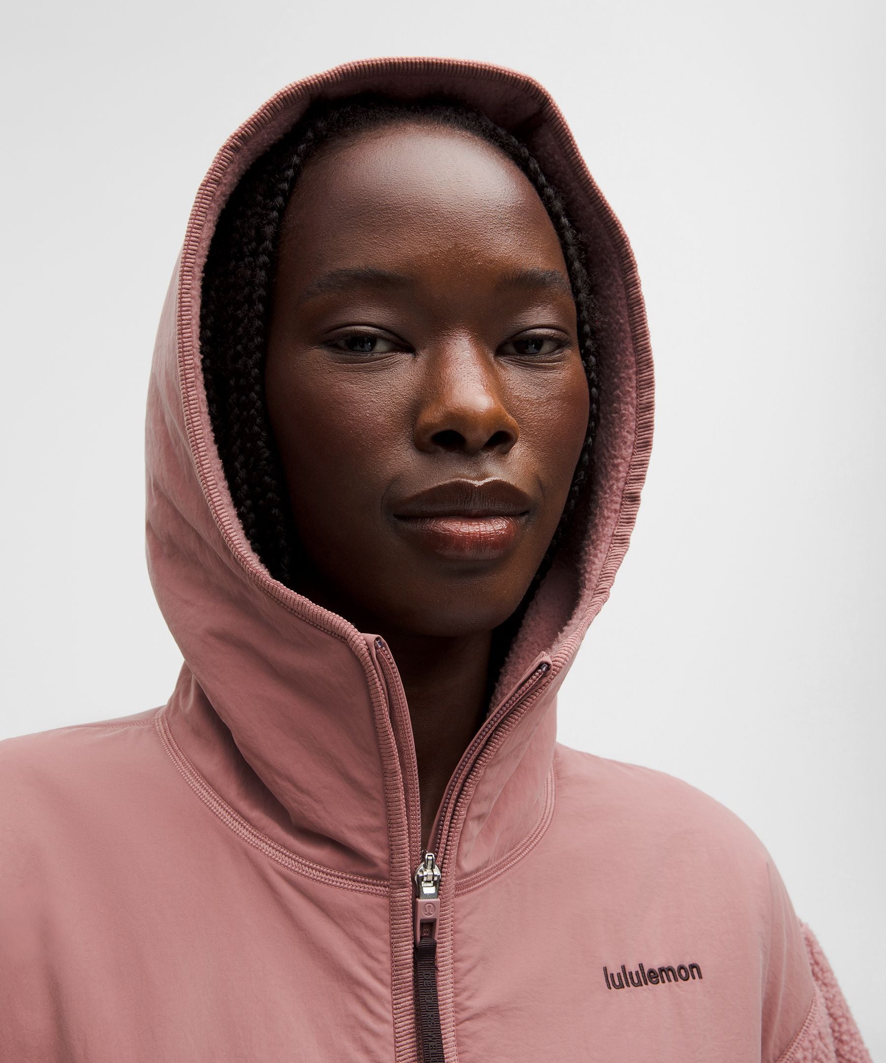 High-Pile Fleece Hooded Half Zip