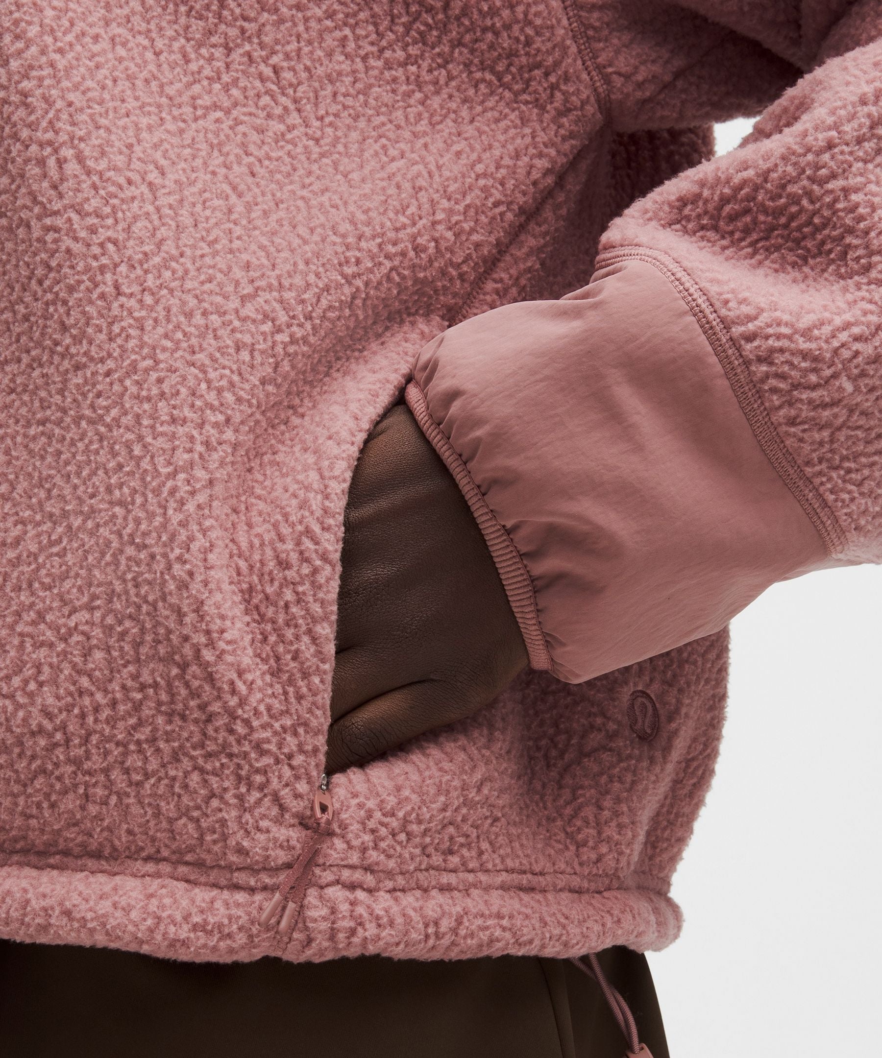 High-Pile Fleece Hooded Half Zip