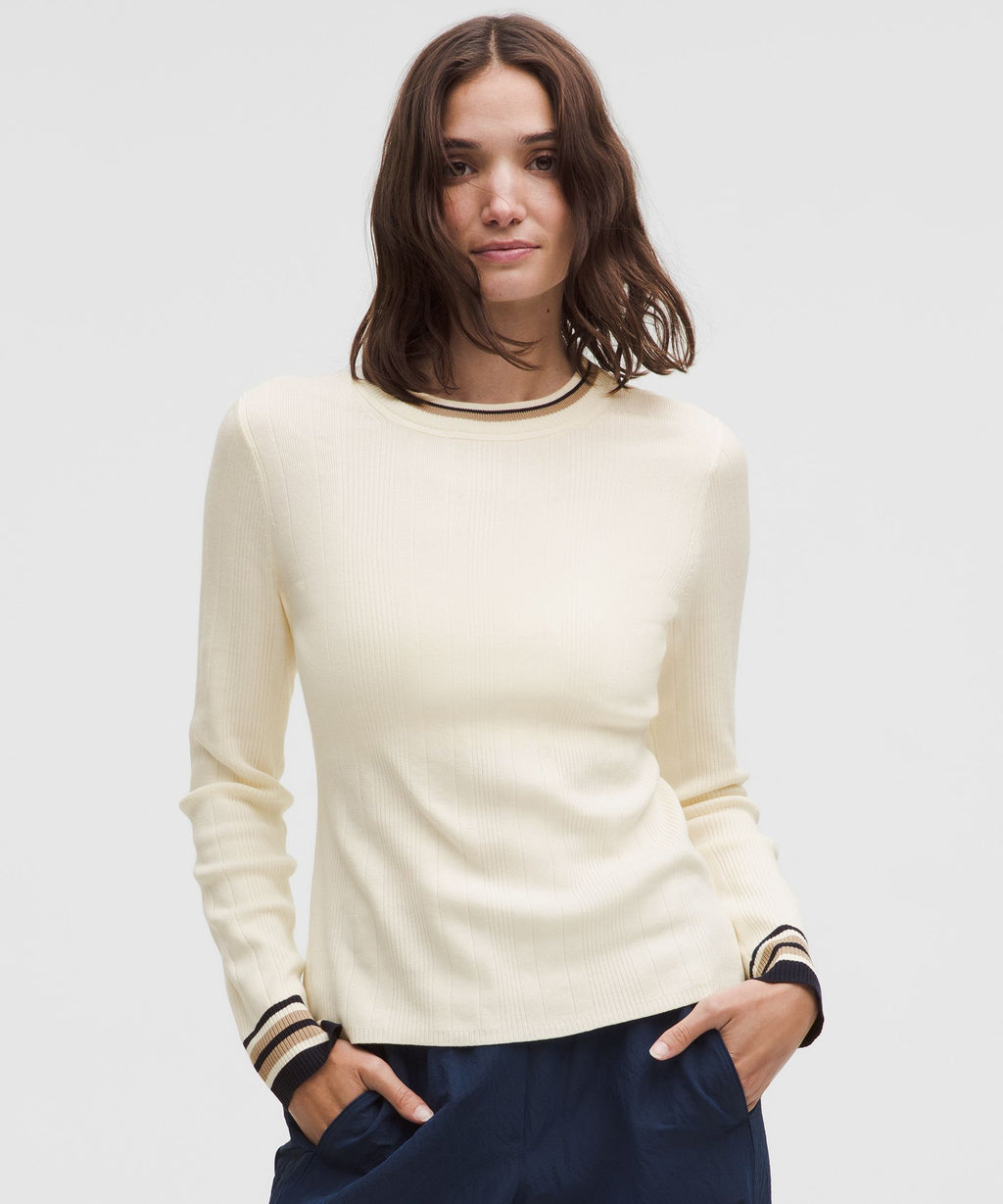 Cotton-Blend Long-Sleeve Crew