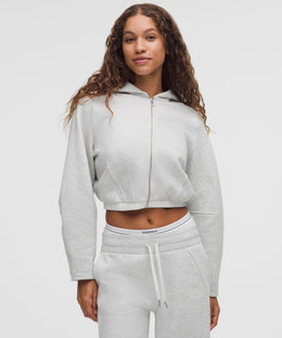 Loungeful Relaxed-Fit Full-Zip Cropped Hoodie