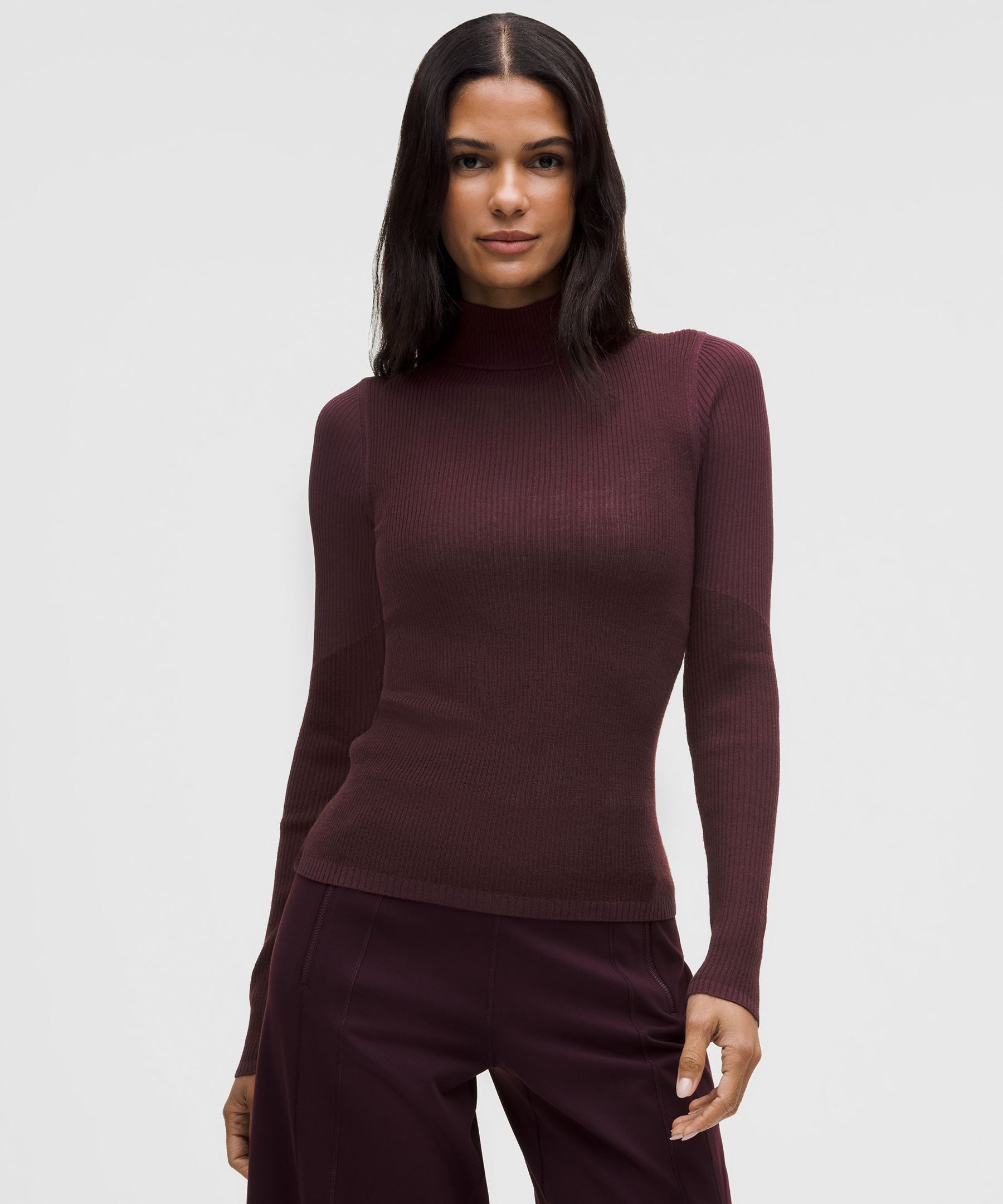 Ribbed Merino-Blend Turtleneck Sweater