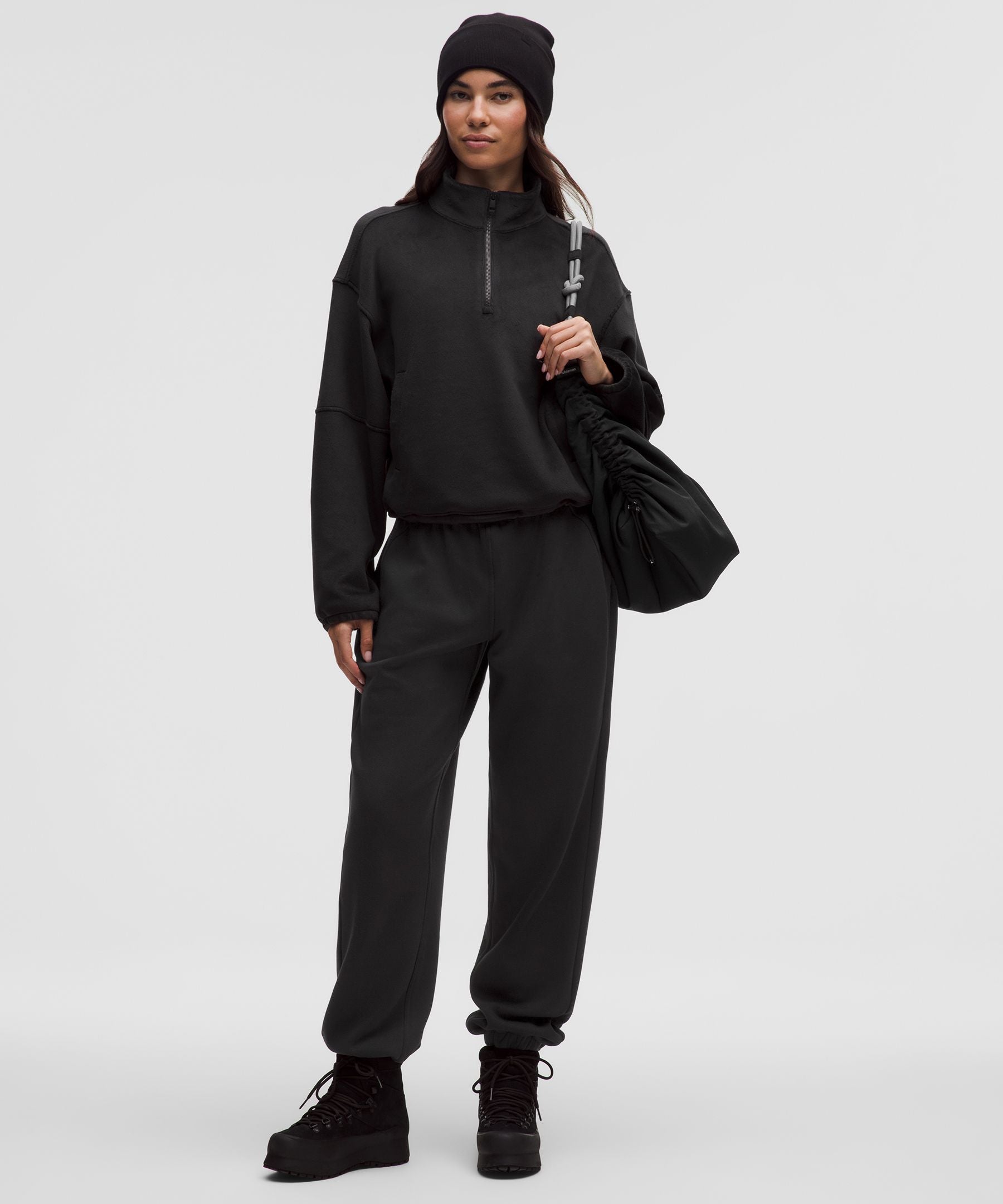 Plush Velour Oversized Half Zip