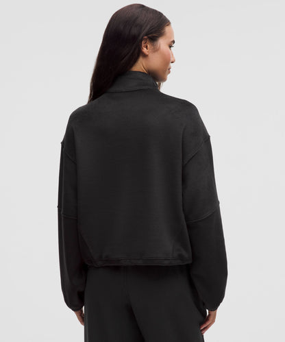 Plush Velour Oversized Half Zip