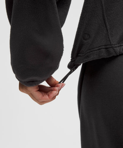 Plush Velour Oversized Half Zip