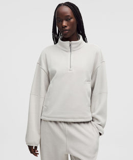 Plush Velour Oversized Half Zip