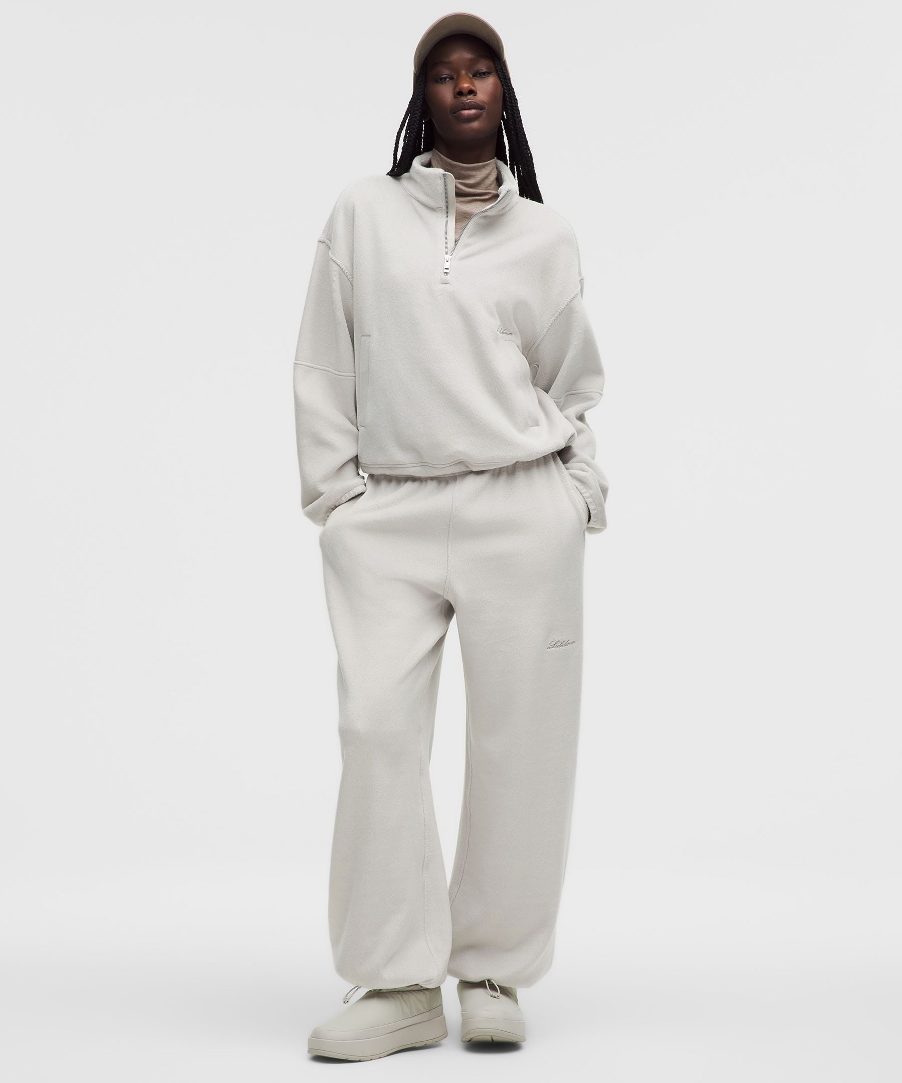 Plush Velour Oversized Half Zip